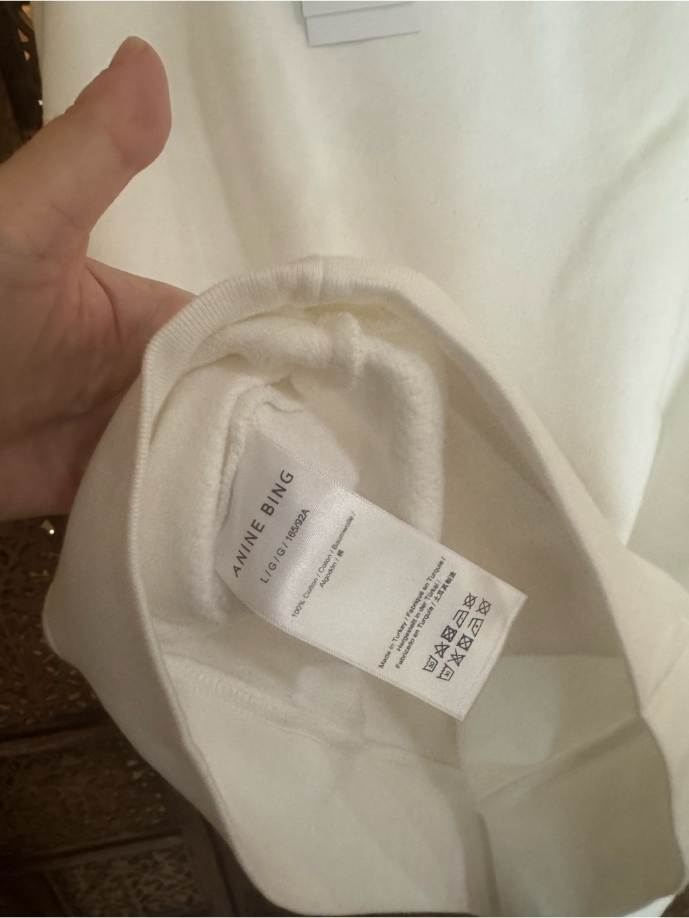 Anine Bing Miles Letterman Sweatshirt in off white NEW NWT - Picture 3 of 4